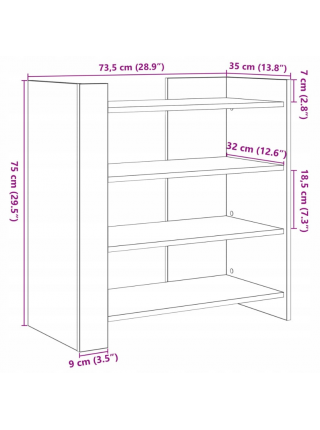 Шкаф VidaXL Белый 73,5x35x75 см