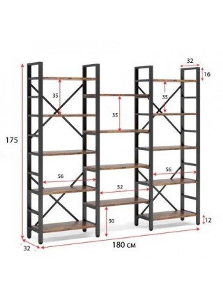 Стеллаж Tribesigns 14 полок, коричневый (C0222)