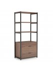 Стеллаж Etagere 4-ярусный с 2 ящиками, коричневий (F1568)