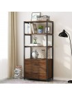 Стеллаж Etagere 4-ярусный с 2 ящиками, коричневий (F1568)