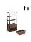 Стеллаж Etagere 4-ярусный с 2 ящиками, коричневий (F1568)
