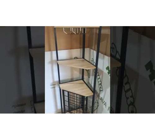 Угловой стеллаж 4-уровневый с подставкой для стаканов – 160×40×40 см.