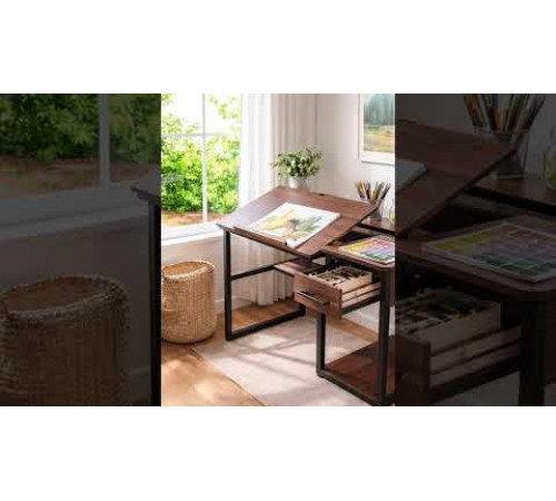 Стіл письмовий, дуб сонома/чорний метал