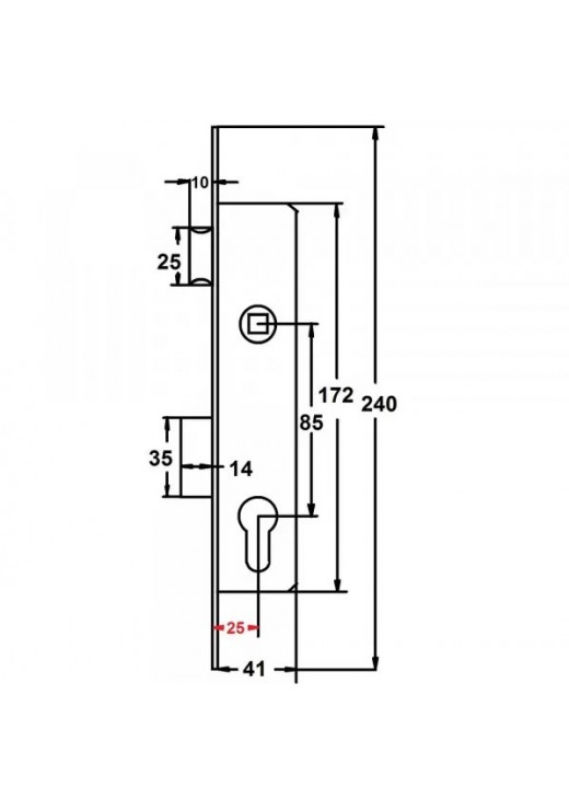 Замок врізний CLASS 153 25 нікель