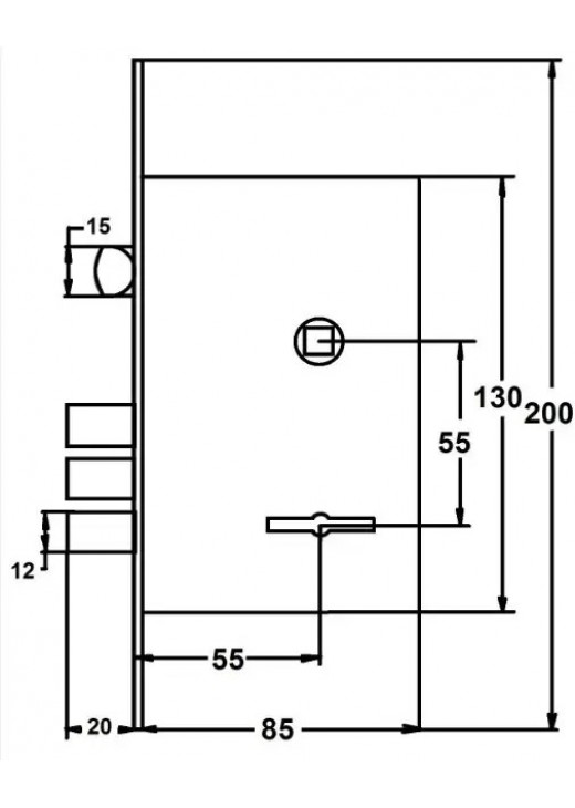 Замок врізний сувальдний KEDR CLASS 008 55мм Замок врізний сувальдний KEDR CLASS 008 55мм