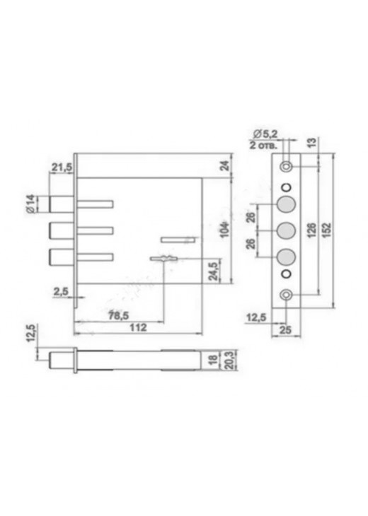 Замок врізний CLASS 04.02 сувальдний (латунний ключ)