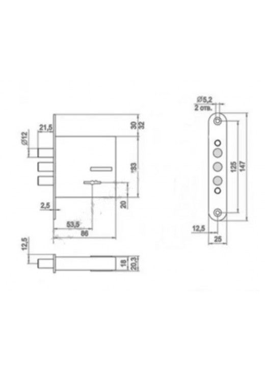Замок врізний CLASS 04.04 сувальдний (металевий ключ)