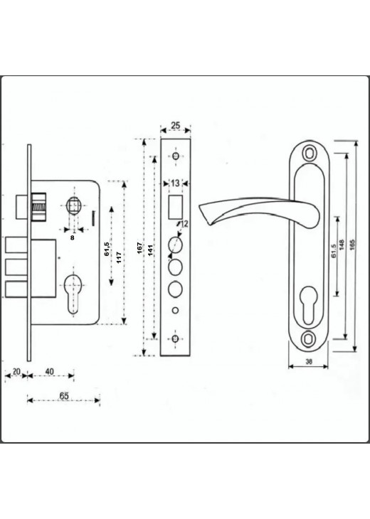 Замок Kedr 1026-60 AB бронза