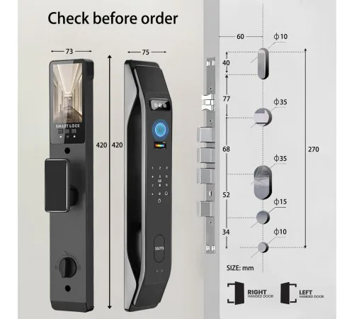 Розумний дверний замок з розпізнаванням обличчя XSDTS Wi-Fi | Smart Lock з камерою