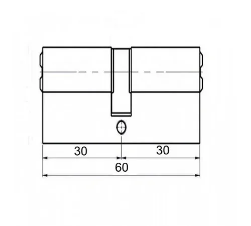 Циліндр KEDR BRASS M60 ZG (30*30) brass key
