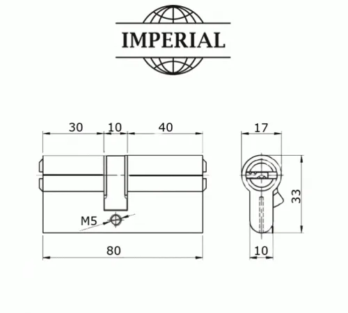 Циліндровий механізм Imperial ZC 80 мм PB 35x45 ключ/ключ
