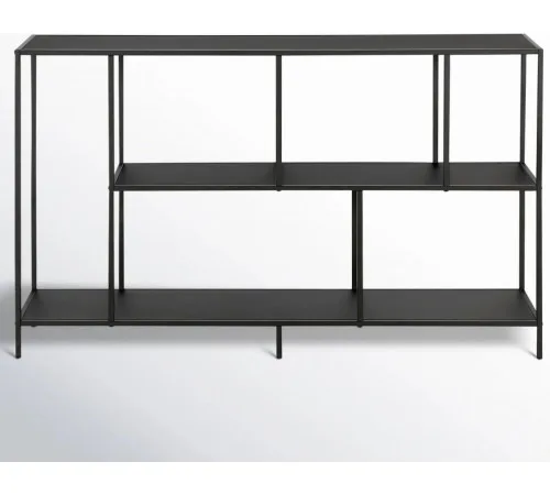 Консольный стол лофт 132×25×73 см (металл черный, ЛДСП)