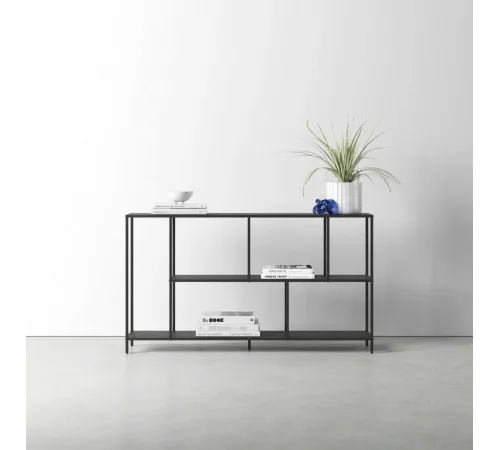 Консольный стол лофт 132×25×73 см (металл черный, ЛДСП)