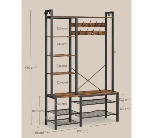 Прихожая Table 162 в стиле лофт (120х190х40 см)