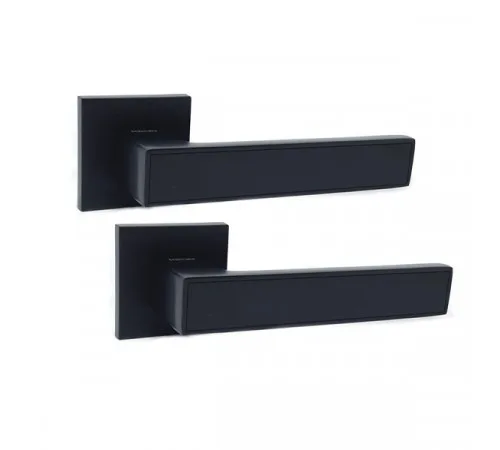 Дверна ручка KEDR ULTRA R21.810 MBP/BL: Total Black на тонкій розетці