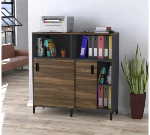 Тумба офисная LS-1200-1200 — раздвижная дверь, на ножках.