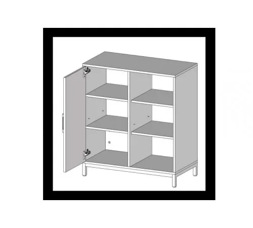 Тумба офисная L-800 MSMLOFT - 90x80x40, двухдверная.