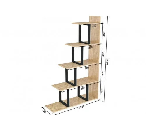 Стеллаж-перегородка L-160 MSMLOFT – стильная перегородка в стиле лофт