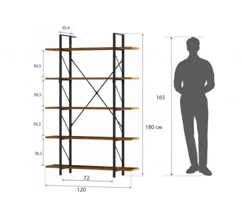 Стеллаж Etagere – 5 открытых ярусов, цветные варианты.