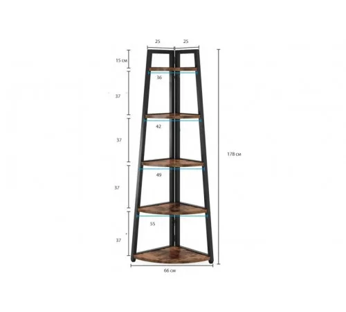 Стеллаж Berks MSM – узкий 5-ярусный стеллаж 178×66×25 см