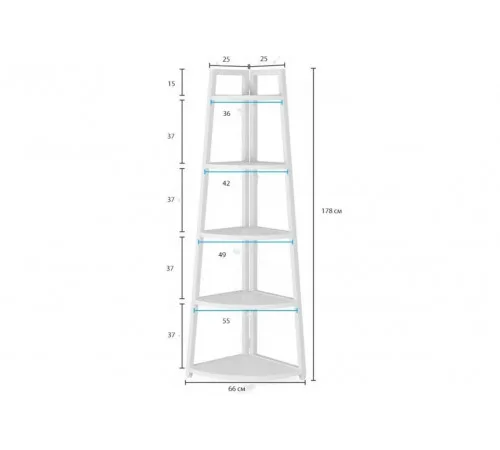 Стелаж Berks MSM — вузький 5-ярусний стелаж 178×66×25 см