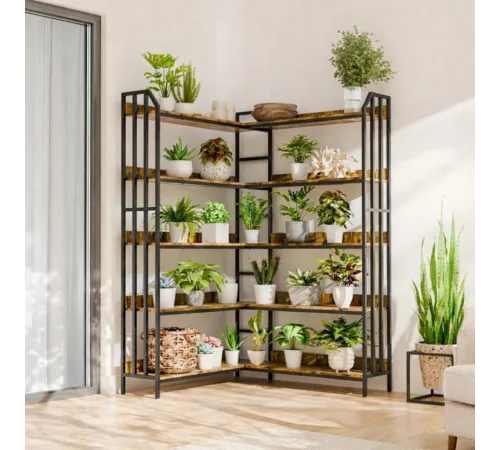 Стеллаж PLANT L-образный — открытый LOFT-стеллаж для дома.