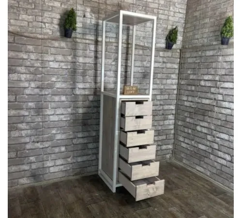 Стелаж з шухлядами 200×45×50 см — функціональний LOFT-стелаж