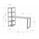 Стол-стеллаж Айсберг Loft 01 (черный/белый) — 130×75×60 см.