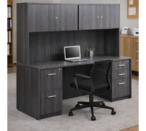 At Work Credenza Desk & Hutch Set - MSMLOFT