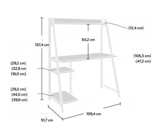 Письменный стол Hanni от MSMLOFT – 137,4×109,4×51,7 см