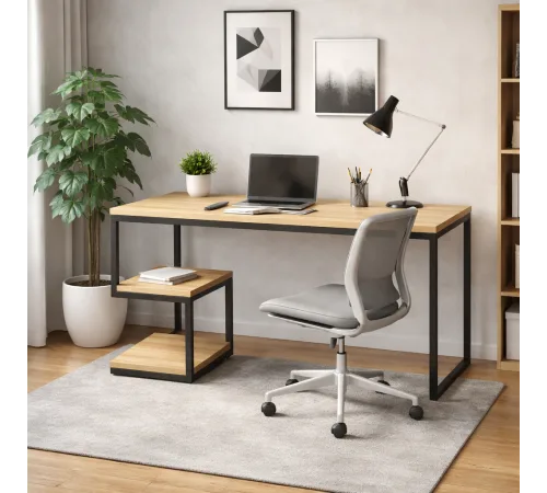 Стол письменный MSMLOFT с металлическим каркасом – 120×60×75 см.