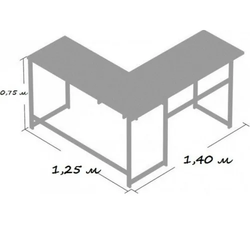 Стол письменный/компьютерный угловой MSMLOFT – 140×50×75 см, черный