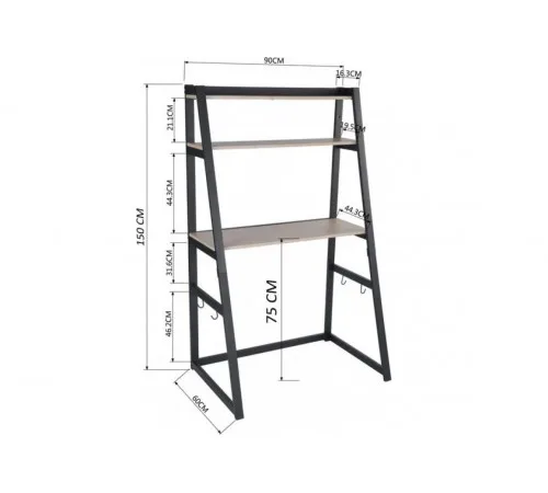 Стіл письмовий Table- 23 з металевим каркасом — 90 × 60 × 150 см