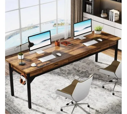 Письмовий стіл із 2 ящиками 82×200×60 см — MSMLOFT