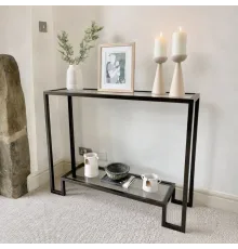 Металлический консольный стол Hudson Glass – бронзовый
