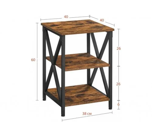Стол Kinen MSMLOFT – 60×40×40 см, X-образные рамки.
