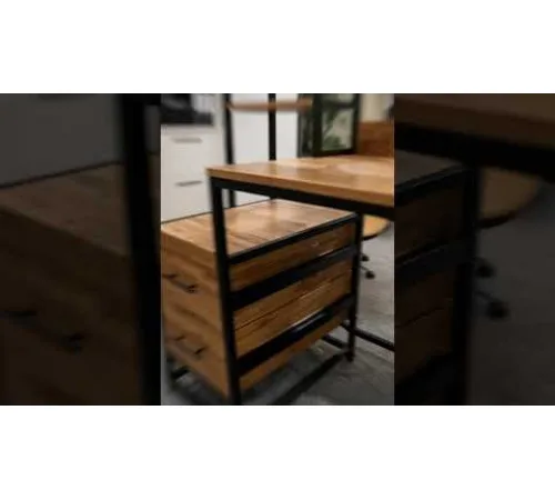 Письмовий стіл із 2 ящиками та полицями — MSMLOFT (154×140×55 см)