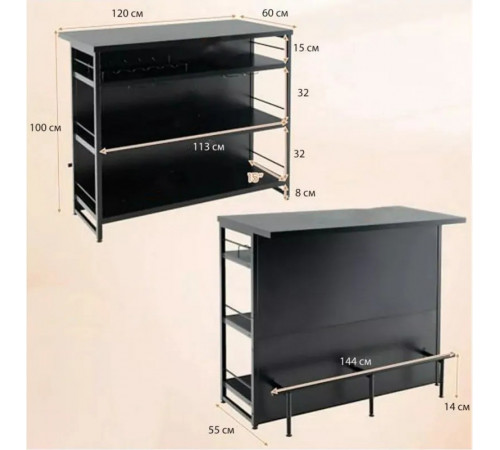 Барный шкаф индустриального стиля