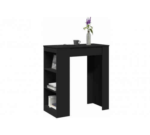 Барный стол с полками черного цвета