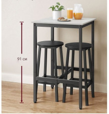 Барний стіл із металевим каркасом. Невеликий кухонний стіл, високий паб-стіл для вітальні.