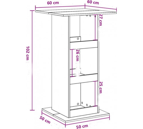 Барный стол с местом хранения, черный