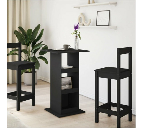 Барный стол с местом хранения, черный