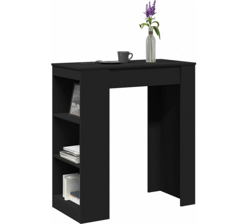 Барный стол с полками черного цвета