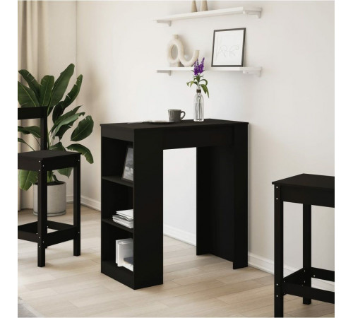 Барный стол с полками черного цвета