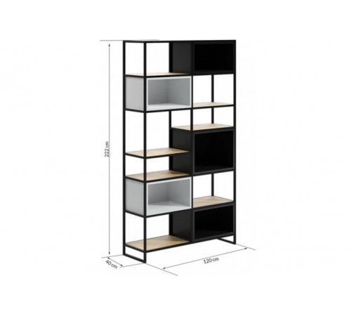 Стеллаж MSMLOFT – большой металлический стеллаж 5+ полок (220×120×40 см)