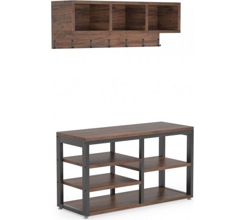 Вешалка для одежды 5 В 1 с настенной полкой