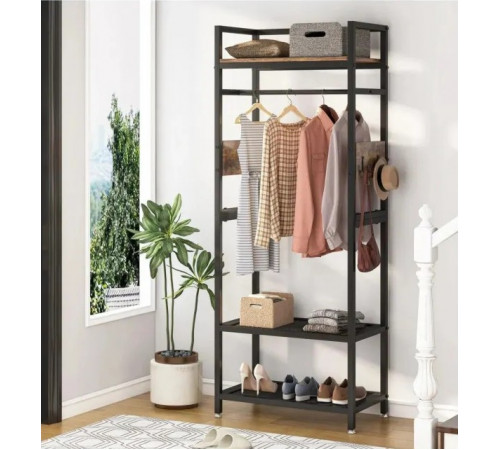 Вешалка-стойка для прихожей с полками