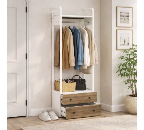 Вешалка для одежды с ящиками, крючками и полками — MSMLOFT