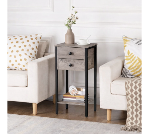 Высокая тумбочка с 2 ящиками и полкой MSM Loft