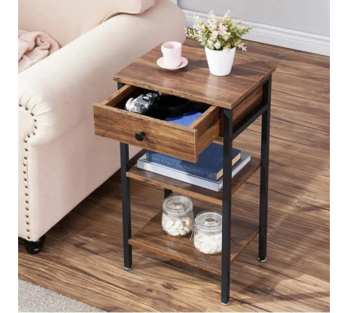 Высокий столик VECELO – 70×40×30 см, металлический каркас.